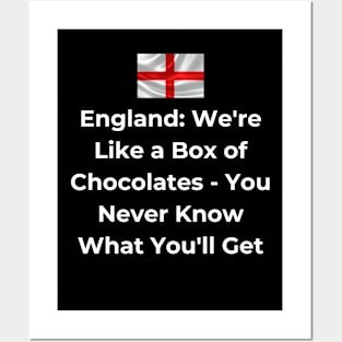 Euro 2024 - England We're Like a Box of Chocolates - You Never Know What You'll Get. Flag Iconic Posters and Art